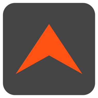 Vektör simge düz yukarı ok ucu kare