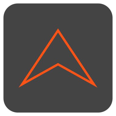 Vektör simge düz yukarı ok ucu kare