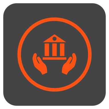 Vektör simge banka hizmet düz kare