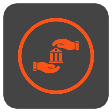 Vektör simge banka hizmet düz kare