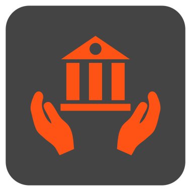 Vektör simge banka hizmet düz kare