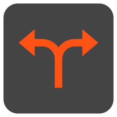 Bifurkasyon oklar sol düz kare vektör simgesi sağ