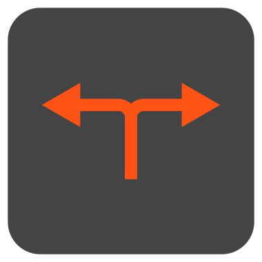 Bifurkasyon oklar sol düz kare vektör simgesi sağ