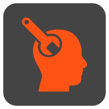 Beyin aracı düz kare vektör simgesi