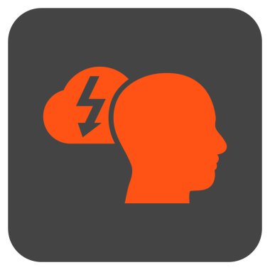 Beyin fırtınası düz kare vektör simgesi