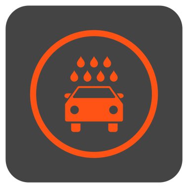 Araba duş düz kare vektör simgesi