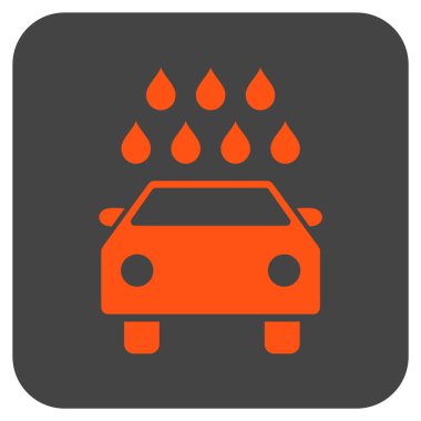 Araba duş düz kare vektör simgesi