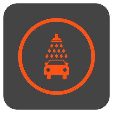 Araba duş düz kare vektör simgesi