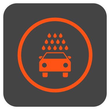 Oto yıkama düz kare vektör simgesi