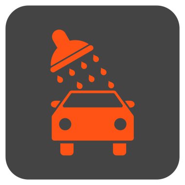 Oto yıkama düz kare vektör simgesi