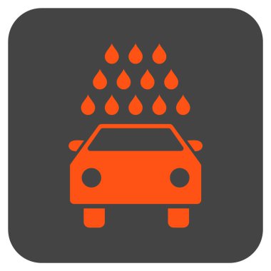 Oto yıkama düz kare vektör simgesi