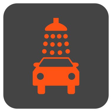 Oto yıkama düz kare vektör simgesi