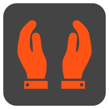 Bakım el düz kare vektör simgesi