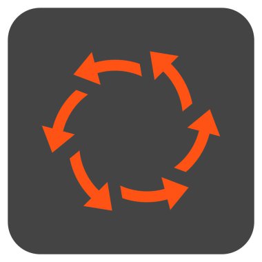 Santrifüj oklar düz kare vektör simgesi