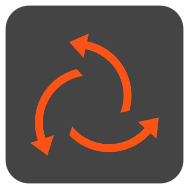 Santrifüj oklar düz kare vektör simgesi