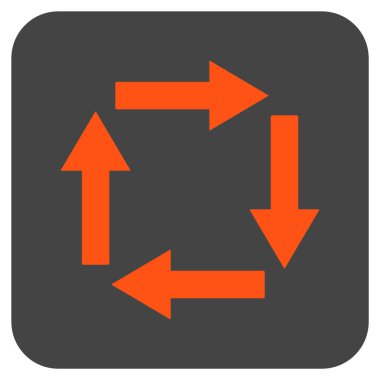 Dolaşım oklar düz kare vektör simgesi