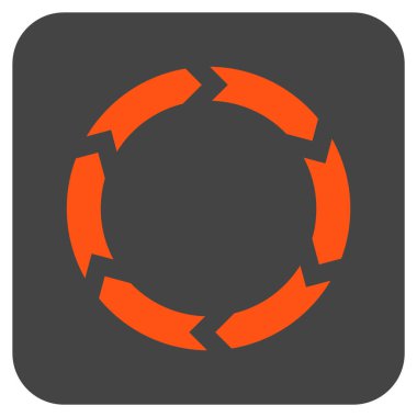 Dolaşım düz kare vektör simgesi