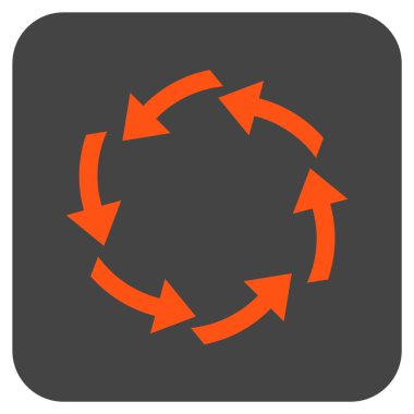 Dolaşım düz kare vektör simgesi