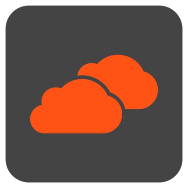 Bulutlar düz kare vektör simgesi