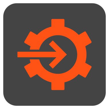 COG Tümleştirme düz kare vektör simgesi