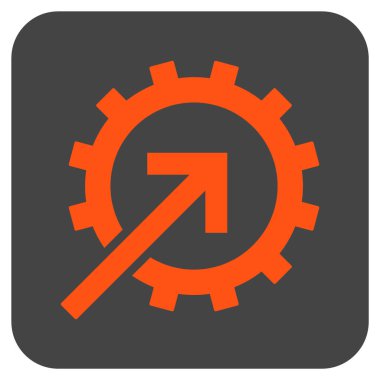 COG Tümleştirme düz kare vektör simgesi