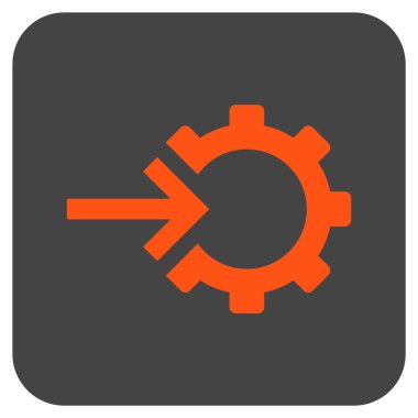 COG Tümleştirme düz kare vektör simgesi