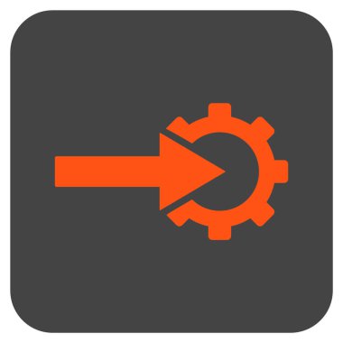 COG Tümleştirme düz kare vektör simgesi