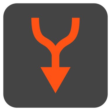 Düz kare vektör simgesi aşağı ok birleştirmek