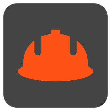 İnşaat kask düz kare vektör simgesi