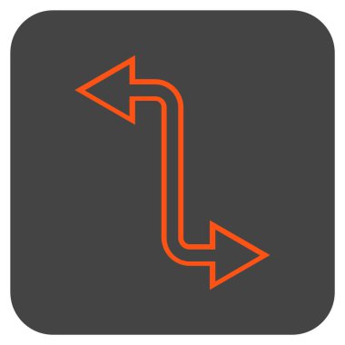 Eğri Exchange ok düz kare vektör simgesi