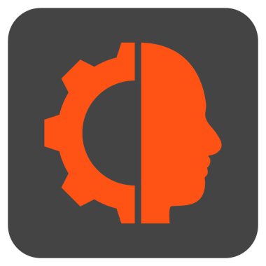 Cyborg vites düz kare vektör simgesi