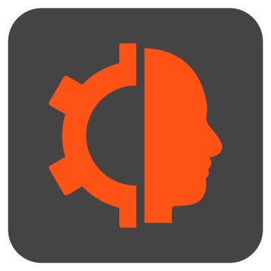 Cyborg vites düz kare vektör simgesi