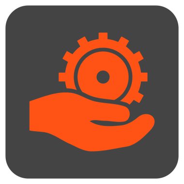 Vektör simgesi geliştirme hizmet düz kare