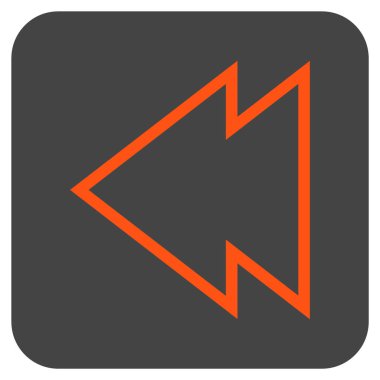 Düz sol yön vektör simgesi kare