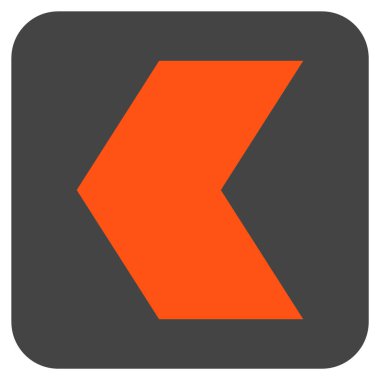 Düz sol yön vektör simgesi kare