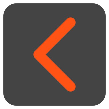 Düz sol yön vektör simgesi kare