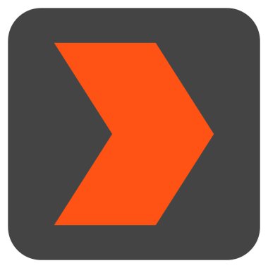 Şu yönde düz vektör simgesi kare