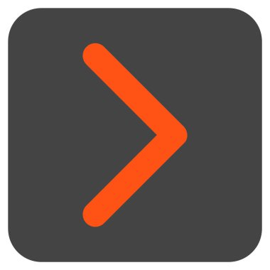 Şu yönde düz vektör simgesi kare