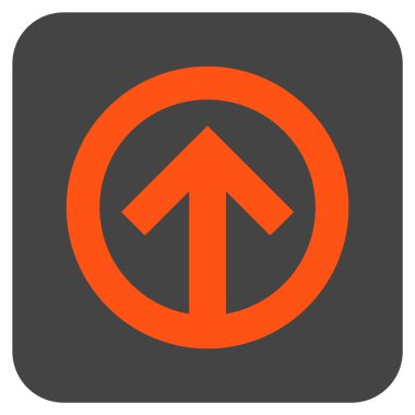 Düz yukarı yön vektör simgesi kare