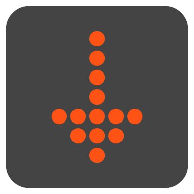 Noktalı ok aşağı düz kare vektör simgesi