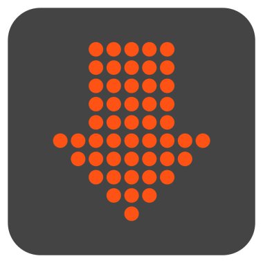 Noktalı ok aşağı düz kare vektör simgesi