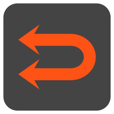 Sola çift ok düz kare vektör simgesi