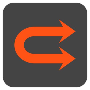 Çift sağ ok düz kare vektör simgesi