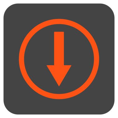 Yuvarlak ok düz kare vektör simgesi