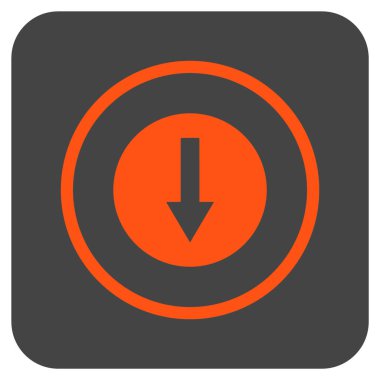 Yuvarlak ok düz kare vektör simgesi