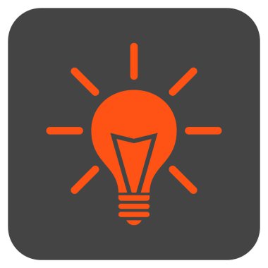 Elektrik ışığı düz kare vektör simgesi