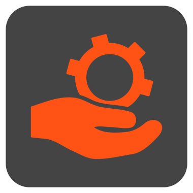 Mühendislik hizmet düz kare vektör simgesi