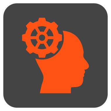 Düz kare vektör simge kafa dişli