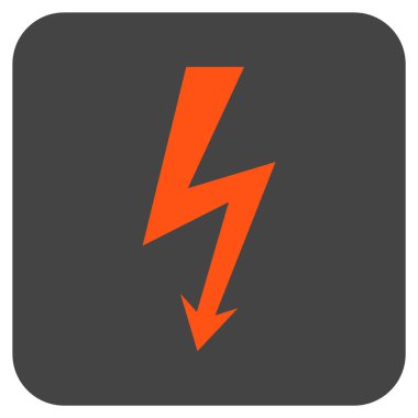 Yüksek gerilim düz kare vektör simgesi