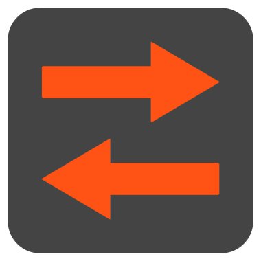 Yatay Çevir oklar düz kare vektör simgesi